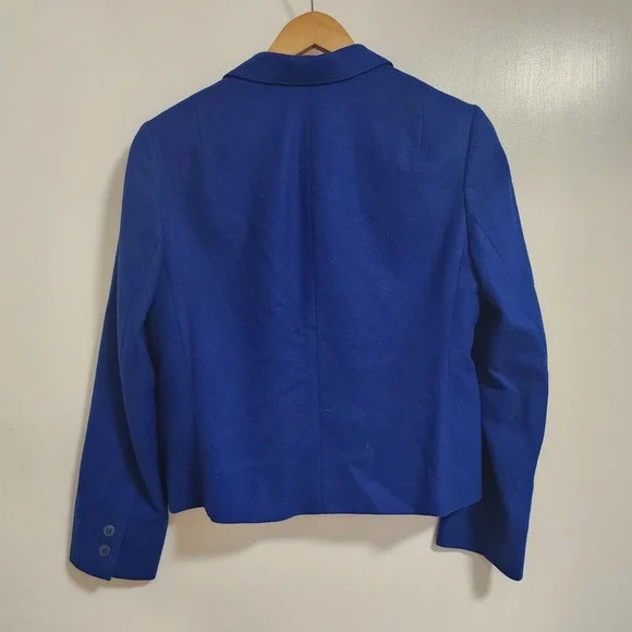 Vintage Pendleton Jacket Women's Blue 100% Wool Tweed Flannel Made in USA Petite